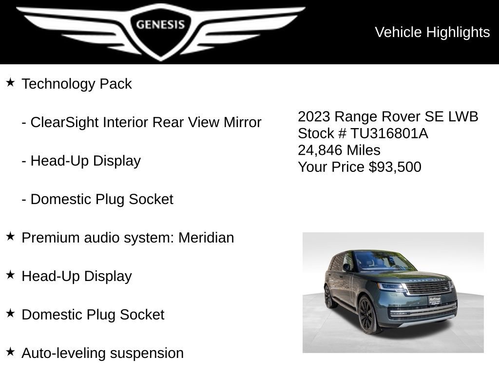 Used 2023 Land Rover Range Rover Long Wheelbase SE AWD/4WD image 5