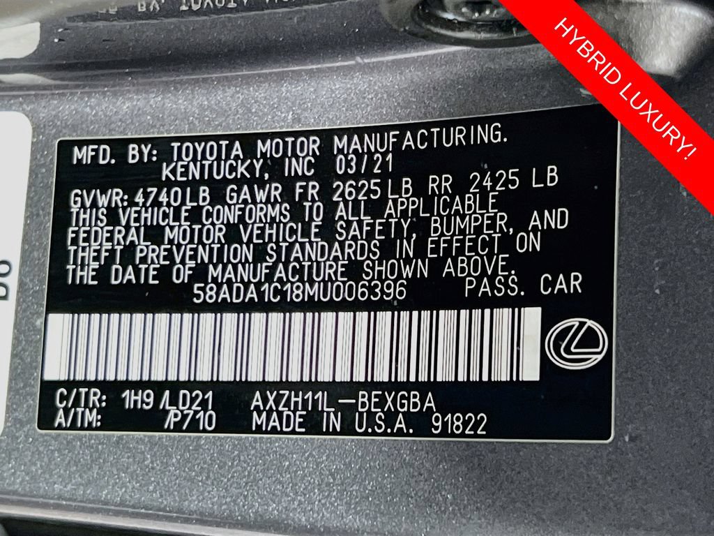 Used 2021 Lexus ES 300h w/ Premium Package FWD image 33