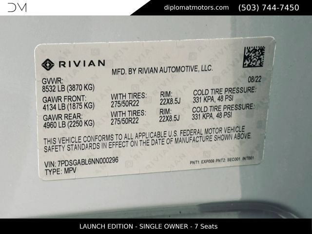Used 2022 Rivian R1S Launch Edition AWD/4WD image 50