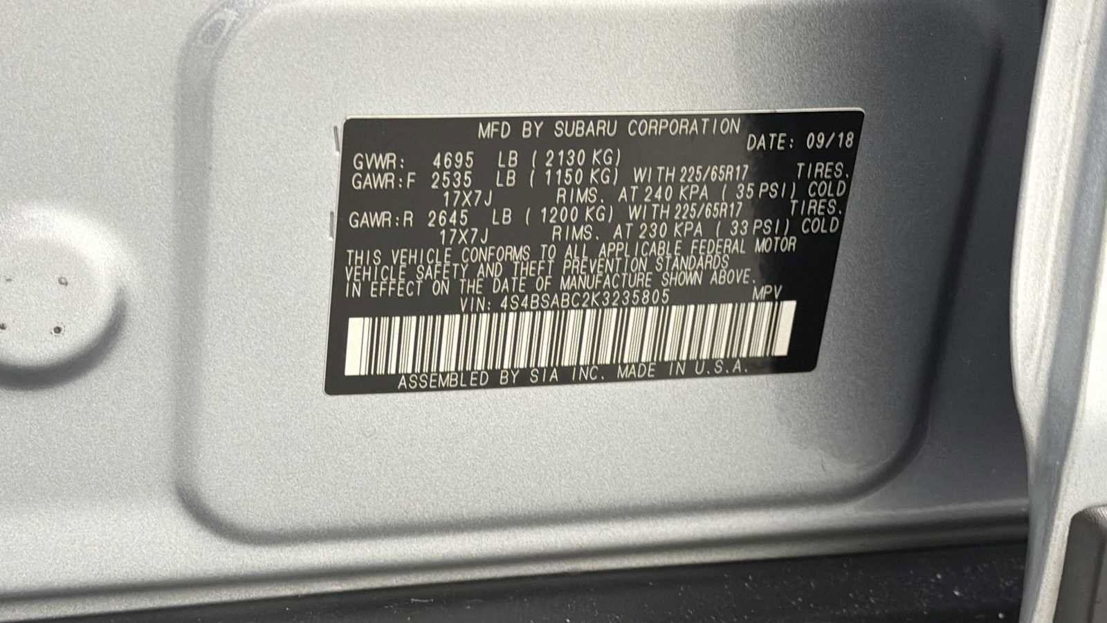 Used 2019 Subaru Outback 2.5i AWD/4WD image 11