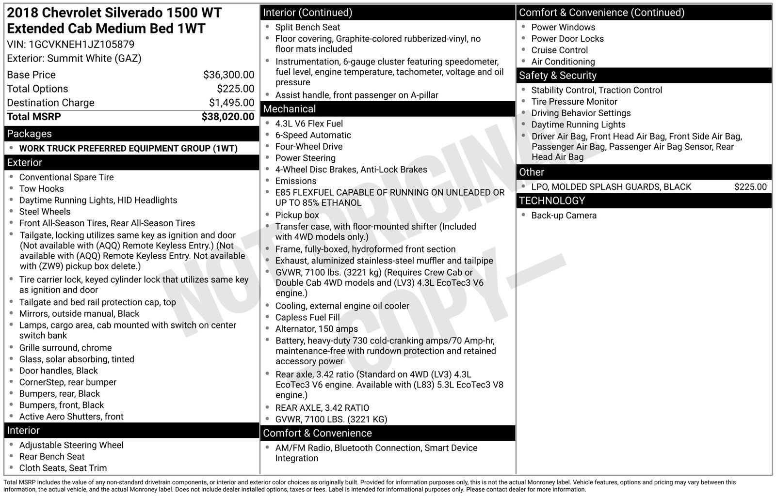 Used 2018 Chevrolet Silverado 1500 W/T AWD/4WD image 6
