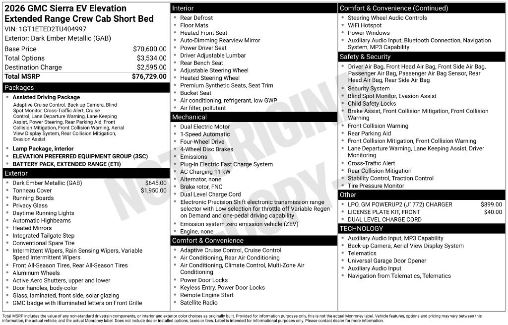 New 2026 GMC Sierra EV Elevation AWD/4WD image 31