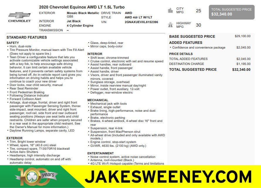 Certified 2020 Chevrolet Equinox LT