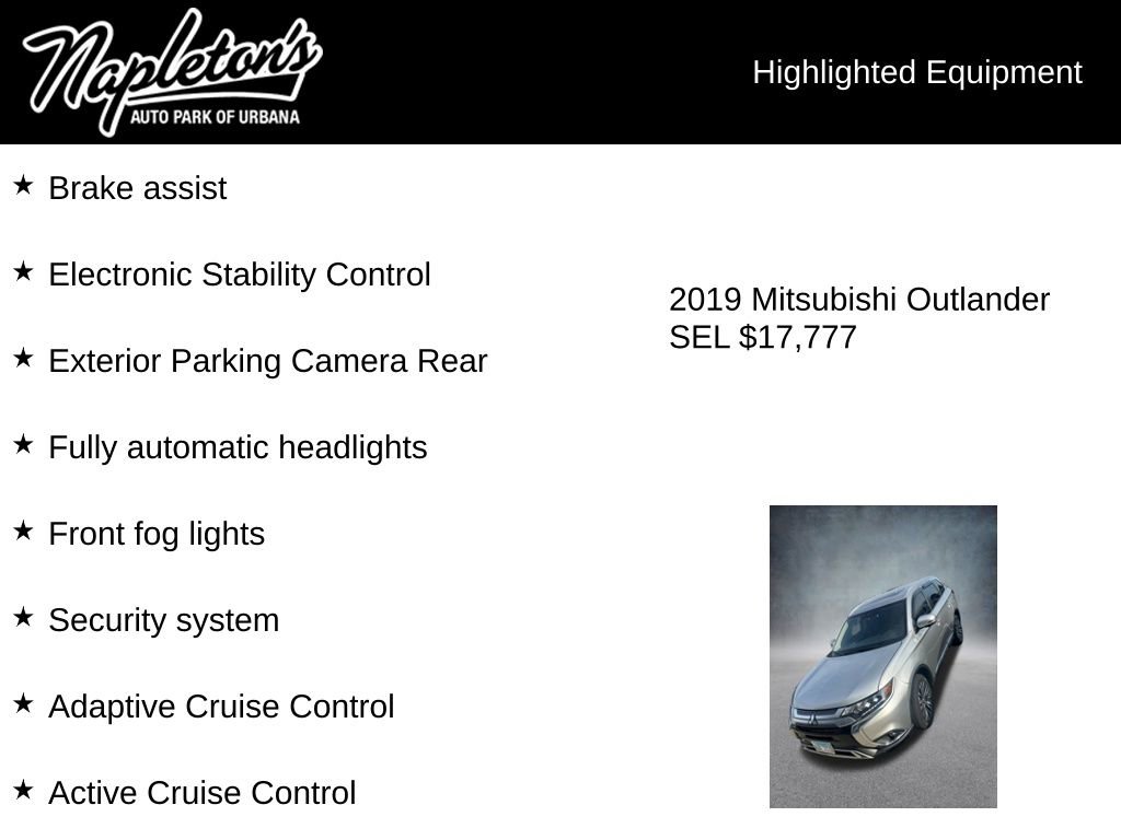 Used 2019 Mitsubishi Outlander SEL AWD/4WD image 4