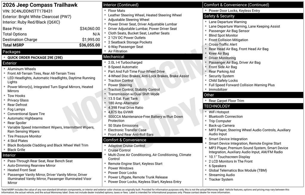 Certified 2026 Jeep Compass Trailhawk AWD/4WD image 40