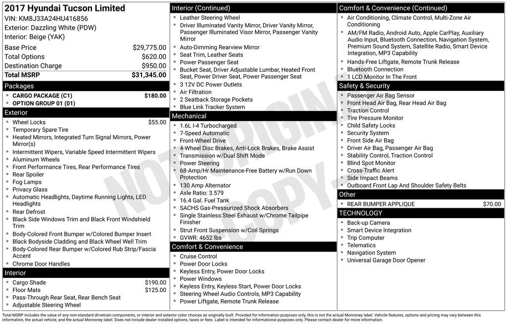 Used 2017 Hyundai Tucson Limited w/ Cargo Package image 7