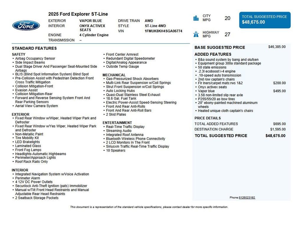 Used 2025 Ford Explorer ST-Line image 45