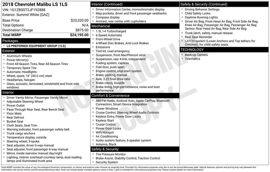 Used 2018 Chevrolet Malibu LS image 7