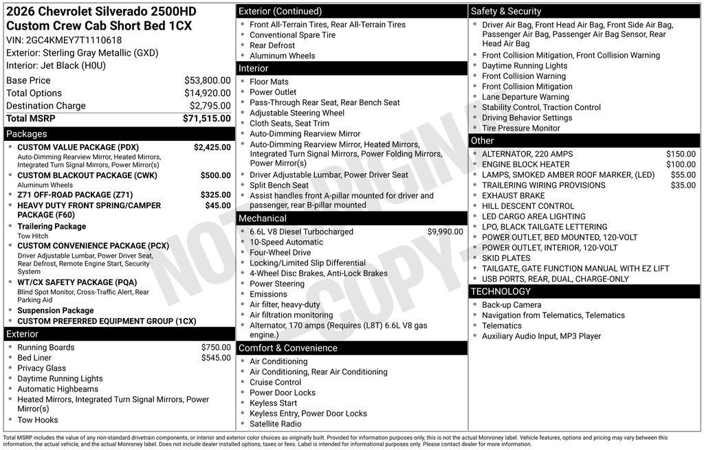 New 2026 Chevrolet Silverado 2500 Custom w/ Custom Value Package image 4