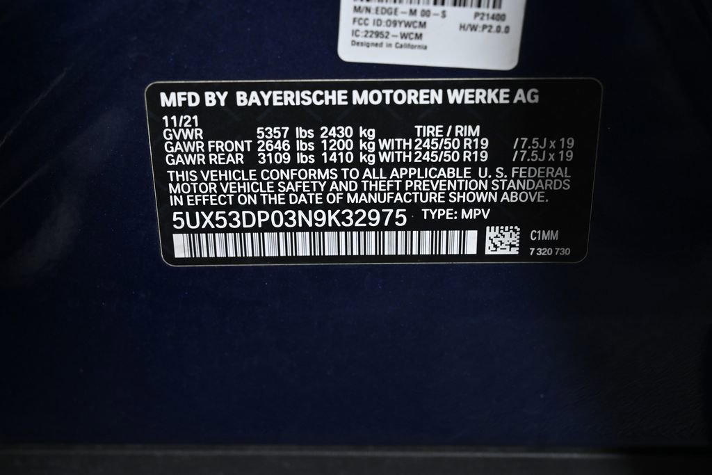 Used 2022 BMW X3 xDrive30i w/ Premium Package 2 image 39