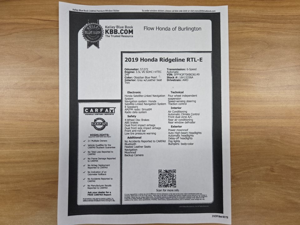 Used 2019 Honda Ridgeline RTL-E image 37