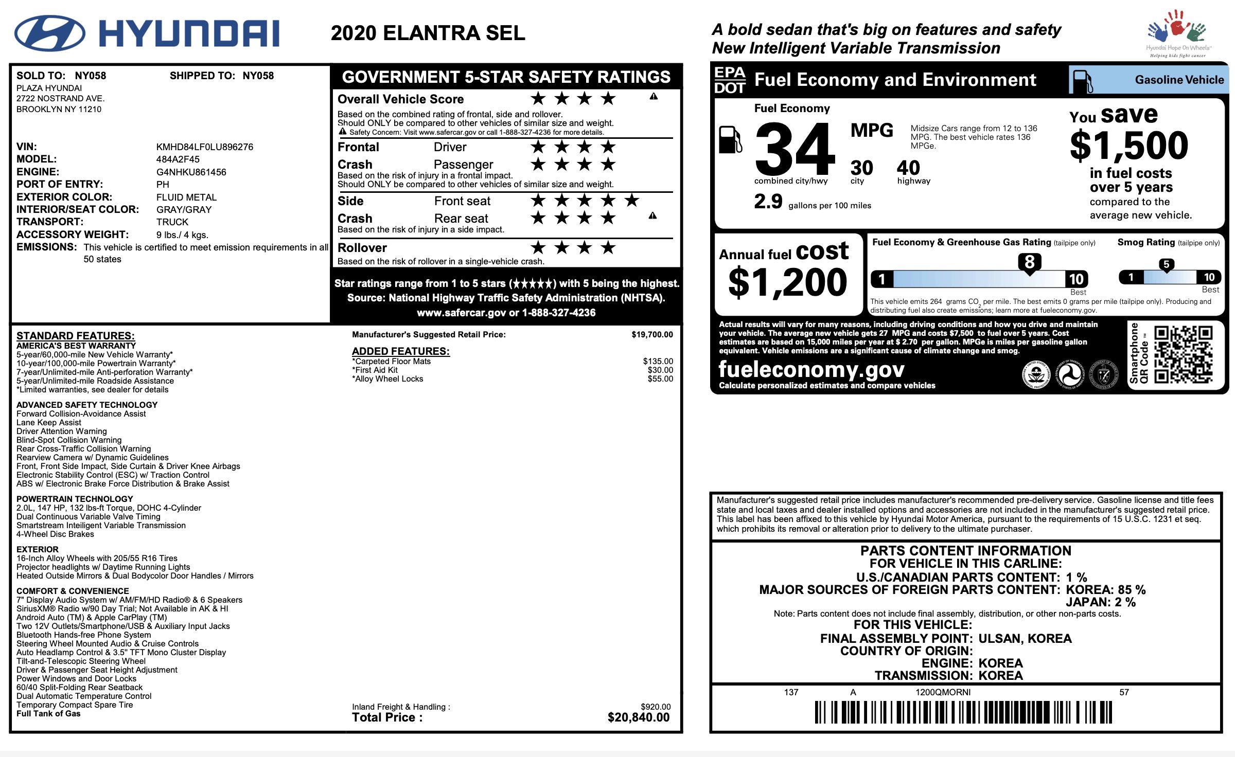 Used 2020 Hyundai Elantra SEL image 3