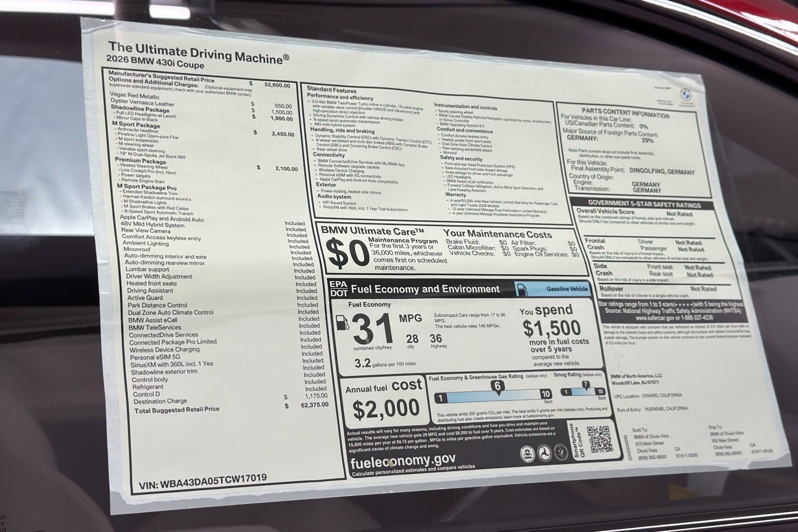 Used 2026 BMW 430i Coupe w/ M Sport Package RWD image 29
