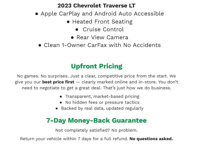 Used 2023 Chevrolet Traverse LT image 2