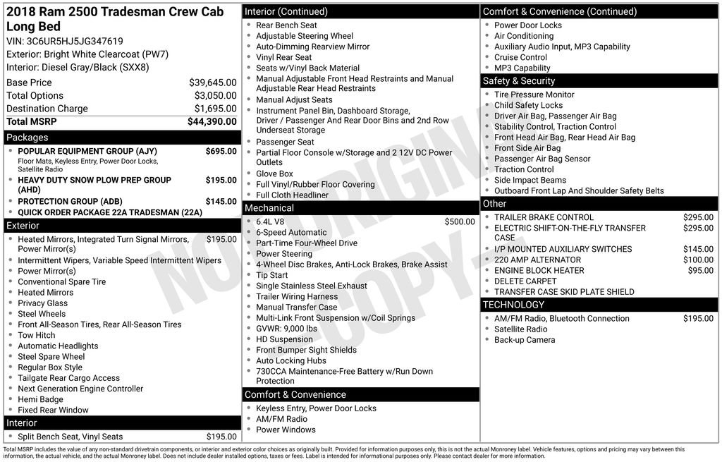 Used 2018 RAM 2500 Tradesman w/ Popular Equipment Group image 4