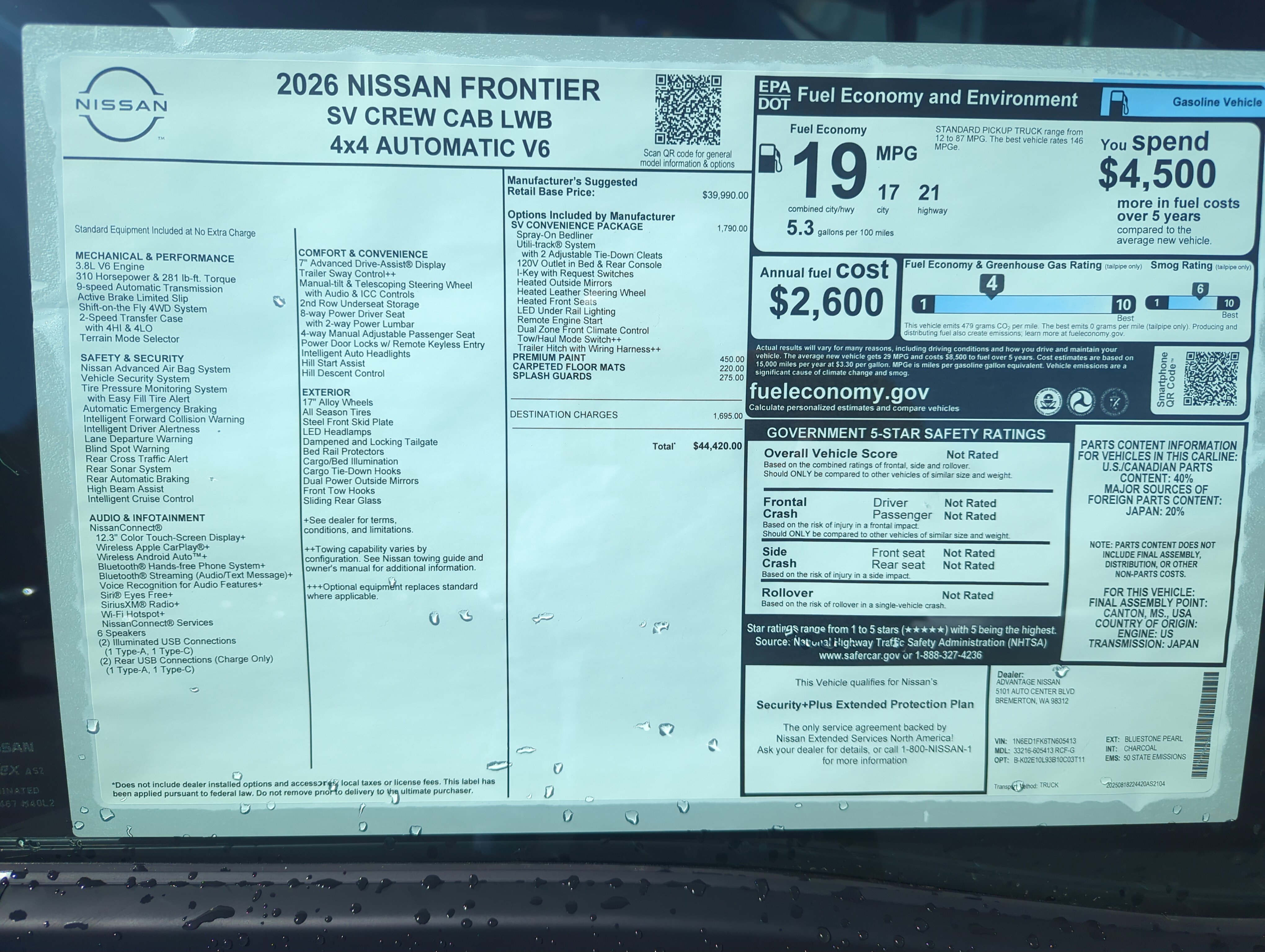 New 2026 Nissan Frontier SV w/ SV Convenience Package image 30