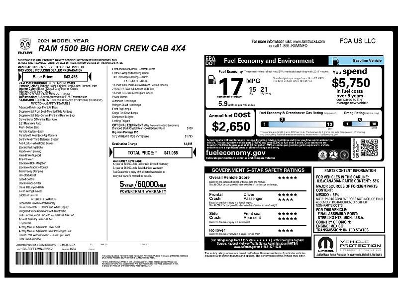 Used 2021 RAM 1500 Big Horn AWD/4WD image 2