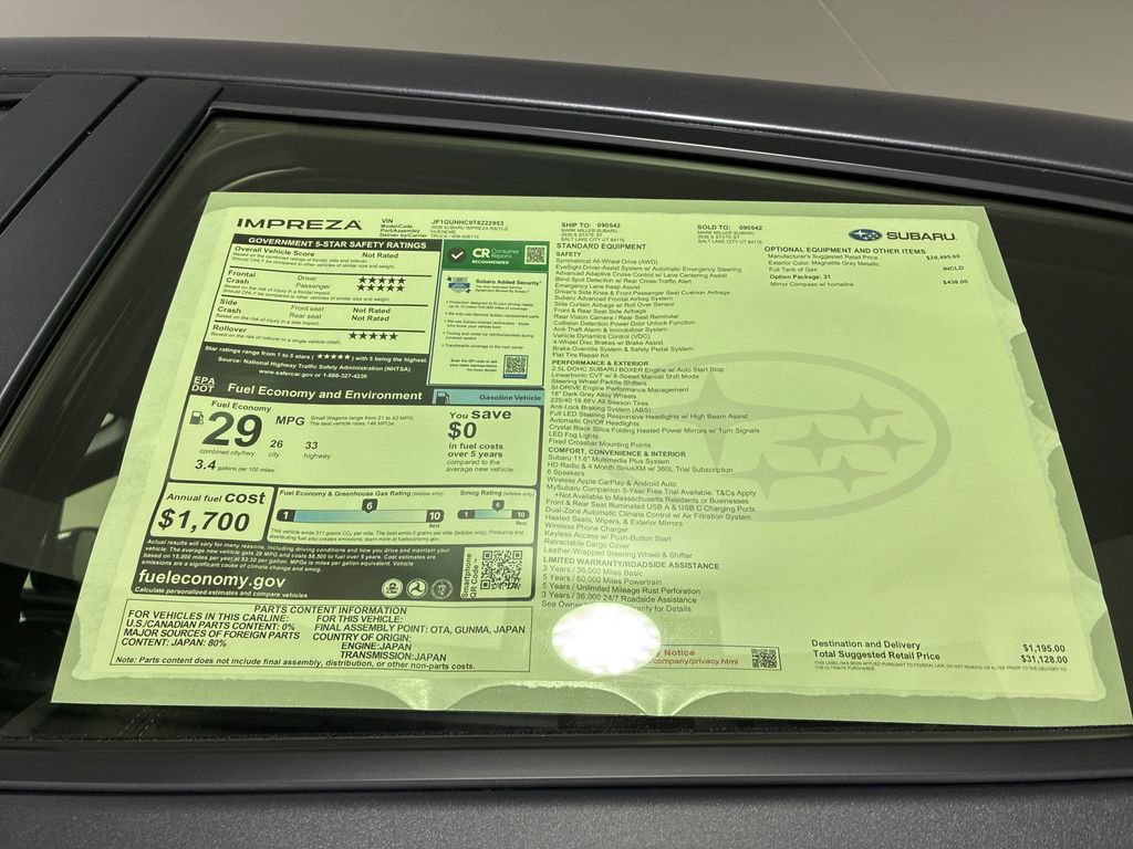 New 2026 Subaru Impreza RS image 10