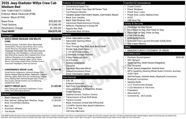 Certified 2026 Jeep Gladiator Sport AWD/4WD image 9