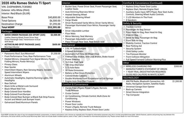 Used 2020 Alfa Romeo Stelvio Ti Sport w/ Quick Order Package 22S Sport image 52