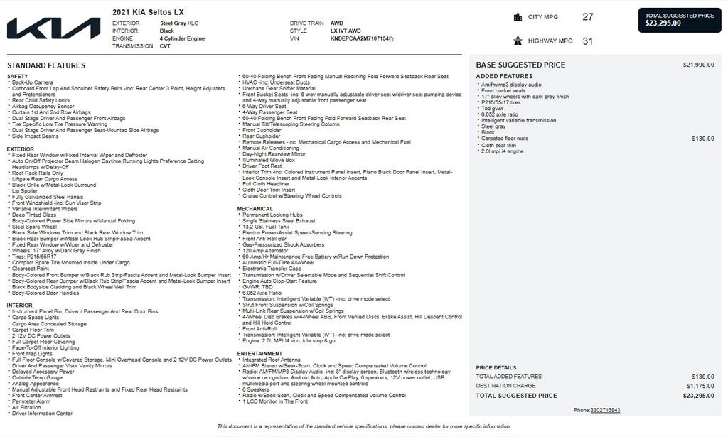 Used 2021 Kia Seltos LX image 4