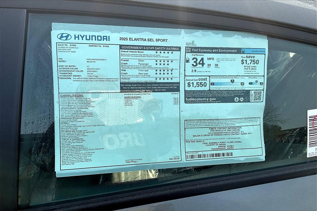 New 2025 Hyundai Elantra Sport image 13
