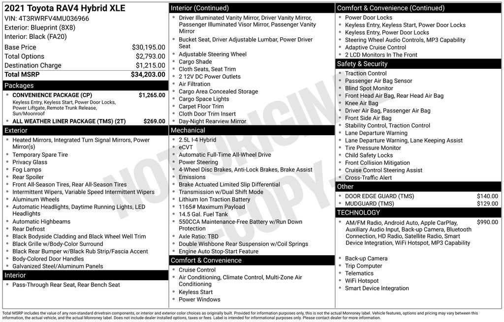 Used 2021 Toyota RAV4 XLE w/ Convenience Package AWD/4WD image 8