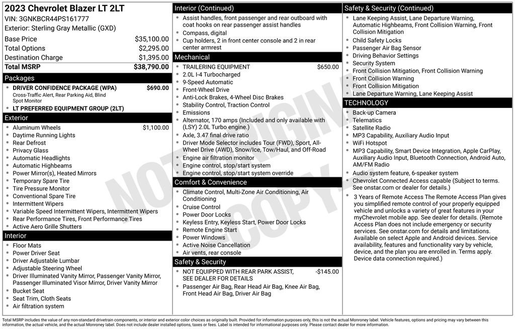 Used 2023 Chevrolet Blazer LT w/ Driver Confidence Package FWD image 5