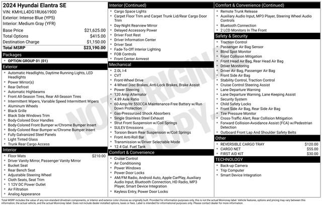 Used 2024 Hyundai Elantra SE image 4