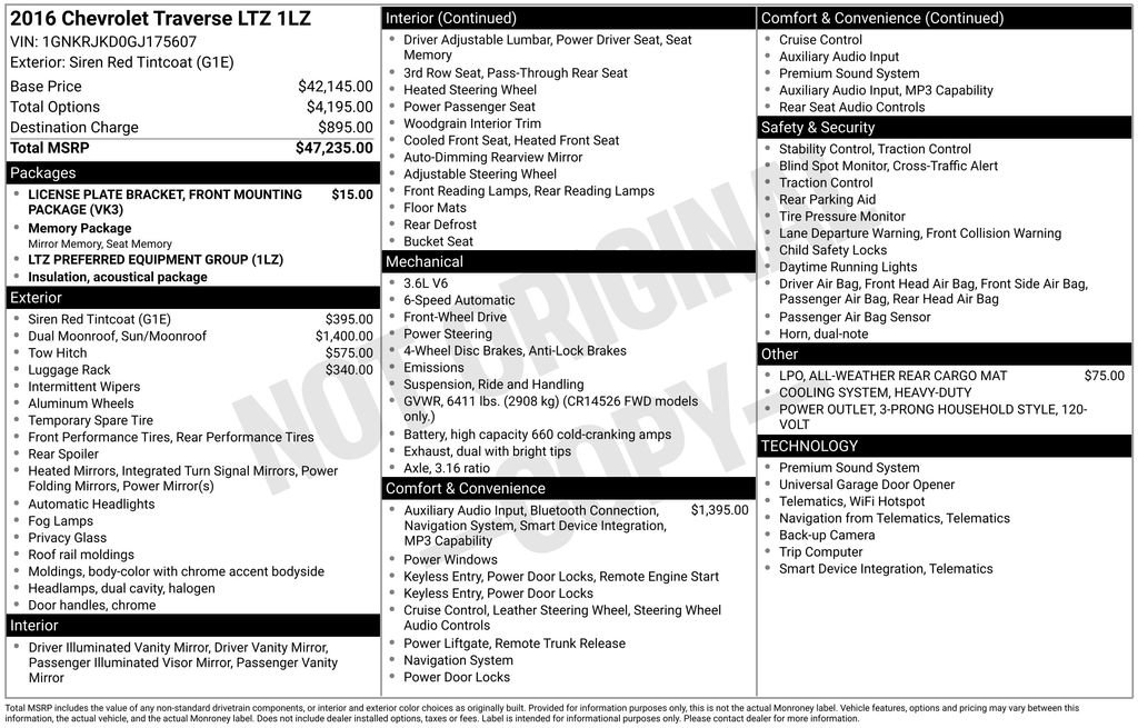 Used 2016 Chevrolet Traverse LTZ image 12