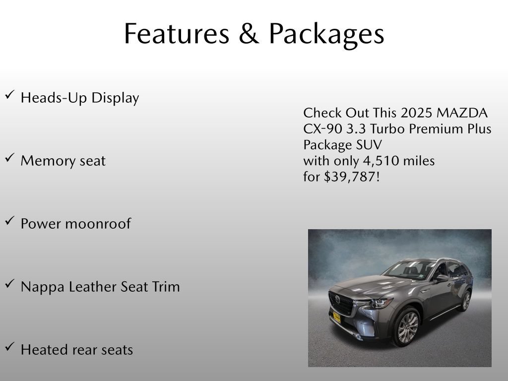 Certified 2025 MAZDA CX-90 3.3 Turbo w/ Premium Plus Pkg AWD/4WD image 4