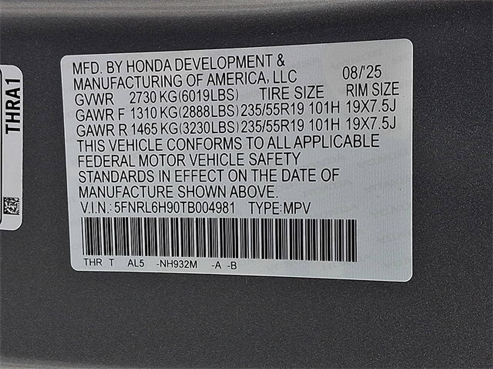 Certified 2026 Honda Odyssey Elite image 4