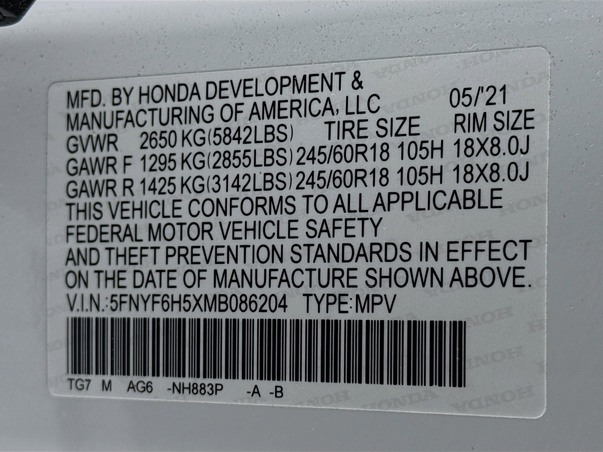 Certified 2021 Honda Pilot EX-L image 33