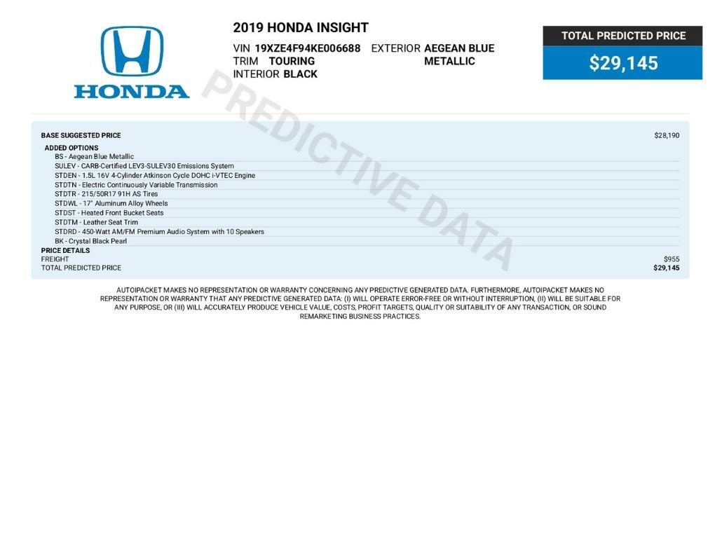 Used 2019 Honda Insight Touring image 2