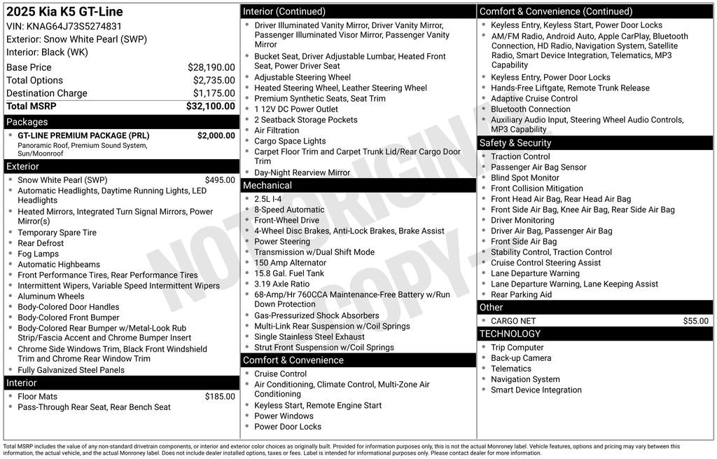 Used 2025 Kia K5 GT-Line w/ GT-Line Premium Package image 26