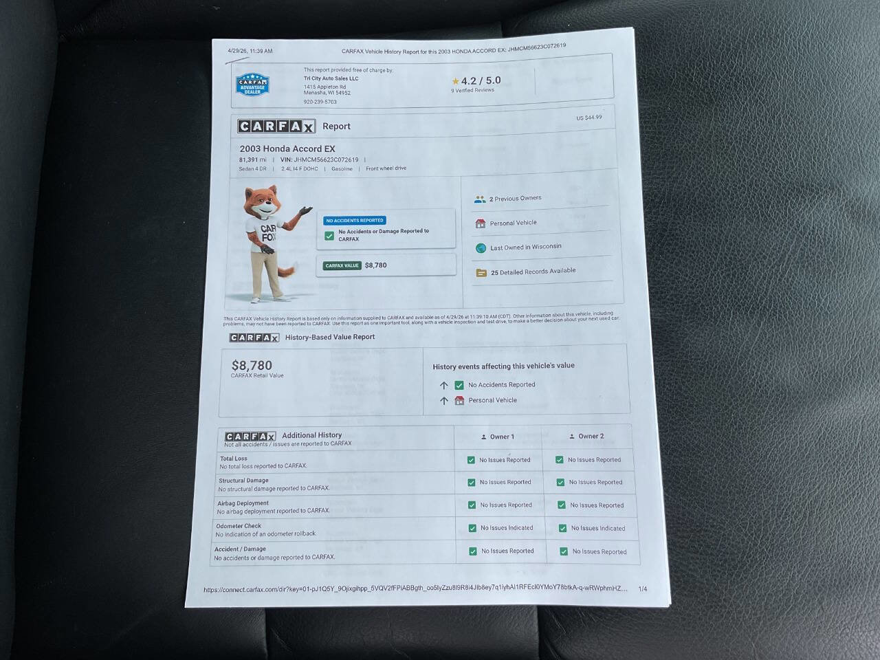 Used 2003 Honda Accord EX image 39