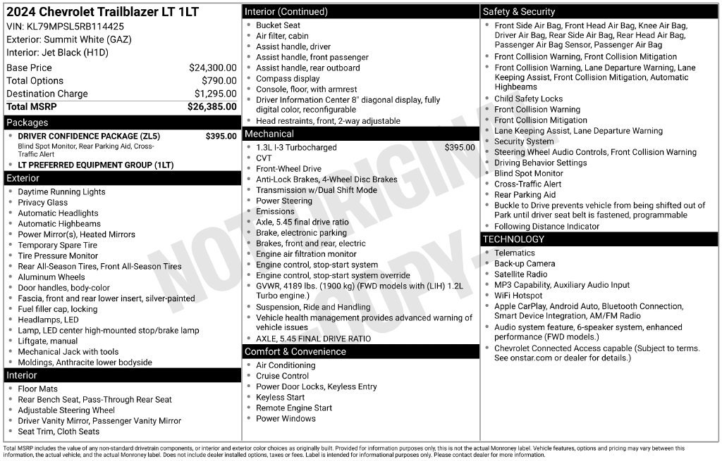 Used 2024 Chevrolet TrailBlazer LT w/ Driver Confidence Package FWD image 32