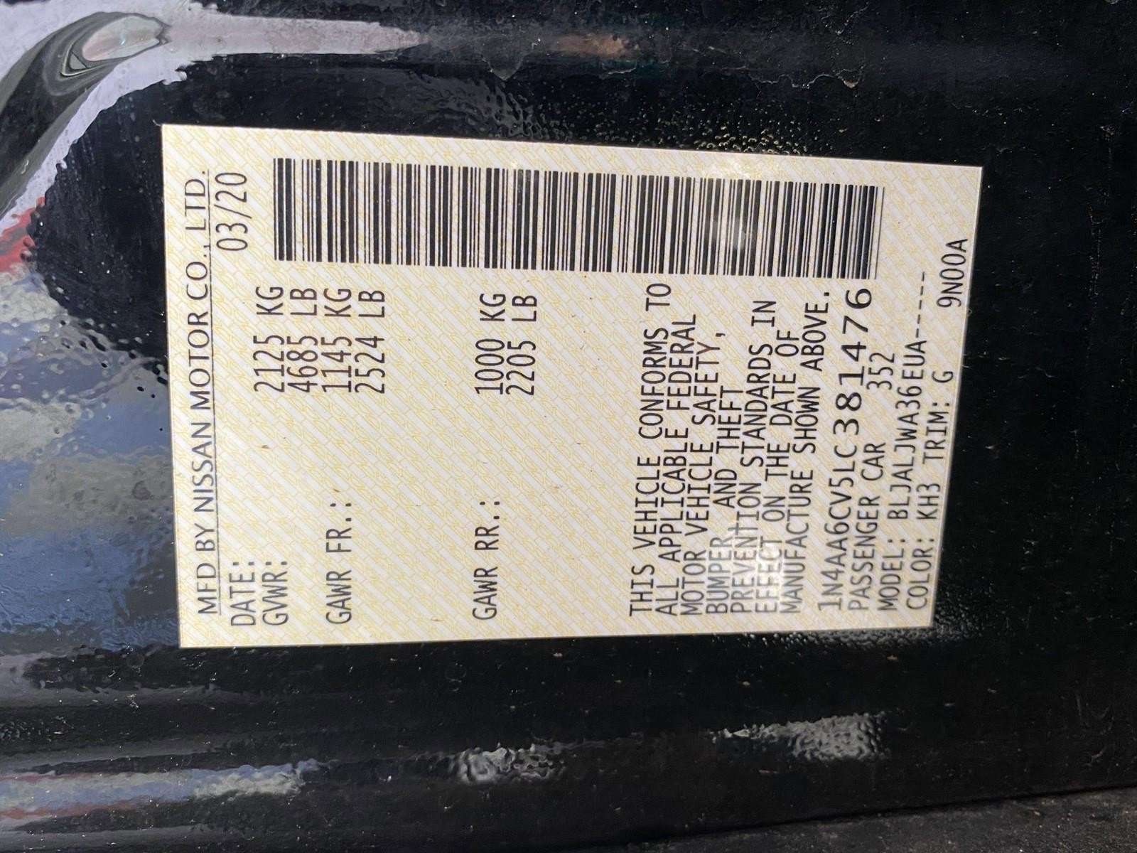 Used 2020 Nissan Maxima 3.5 SV w/ Floor Mat Group FWD image 29