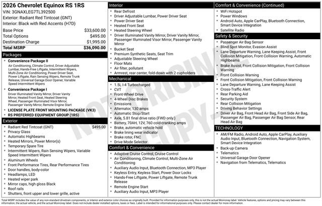 New 2026 Chevrolet Equinox RS FWD image 15