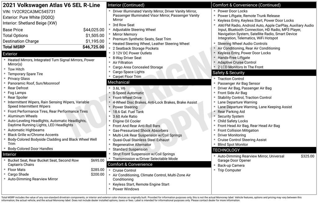 Used 2021 Volkswagen Atlas SEL R-Line image 6