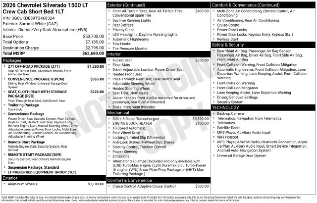 New 2026 Chevrolet Silverado 1500 LT w/ Z71 Off-Road Package AWD/4WD image 27