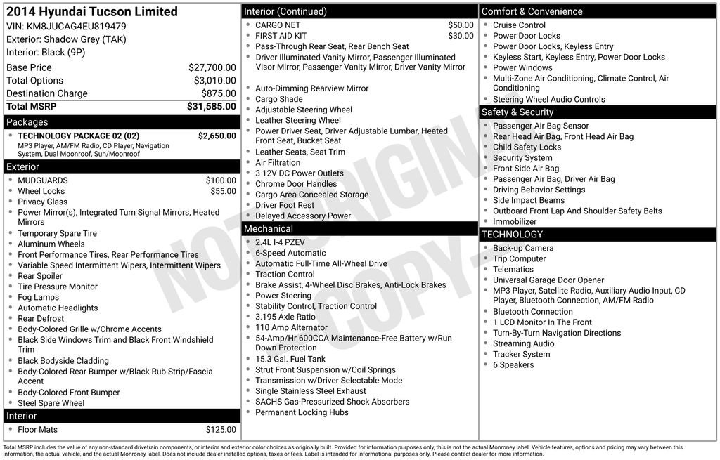 Used 2014 Hyundai Tucson Limited w/ Technology Package 02 AWD/4WD image 4