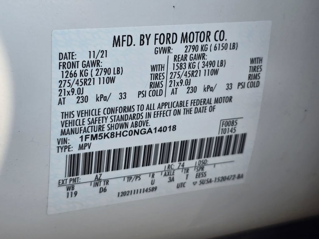 Used 2022 Ford Explorer Platinum w/ Equipment Group 601A AWD/4WD image 31