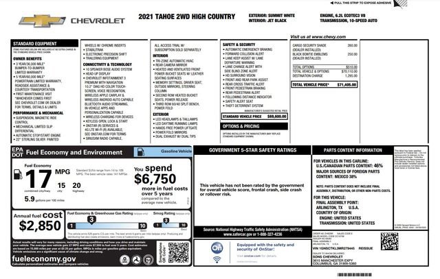 Used 2021 Chevrolet Tahoe High Country image 2