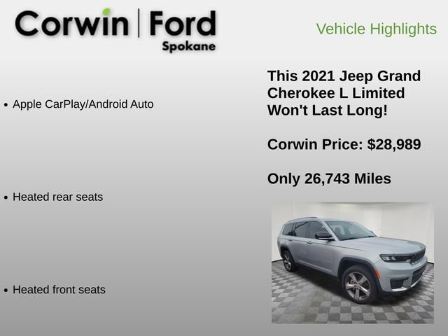 Used 2021 Jeep Grand Cherokee L Limited w/ Trailer Tow Group (B) image 12