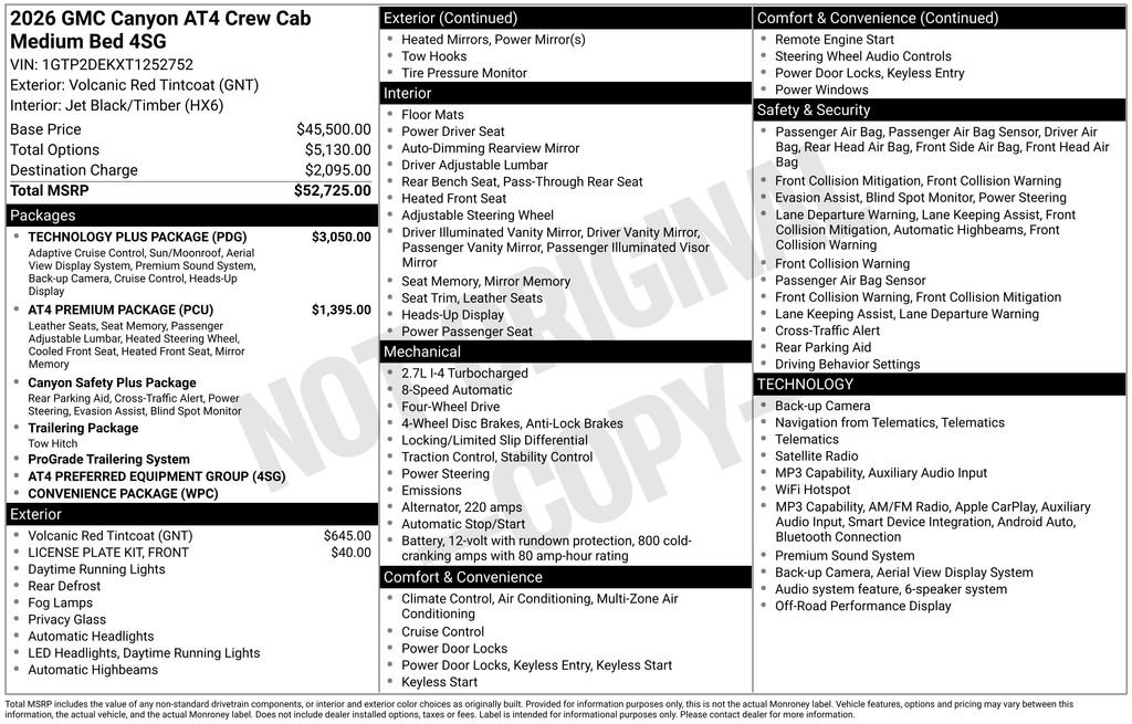Used 2026 GMC Canyon AT4 w/ Technology Plus Package AWD/4WD image 4
