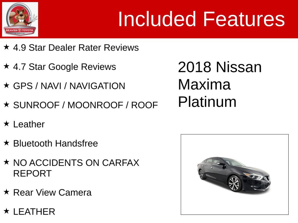 Used 2018 Nissan Maxima Platinum FWD image 4
