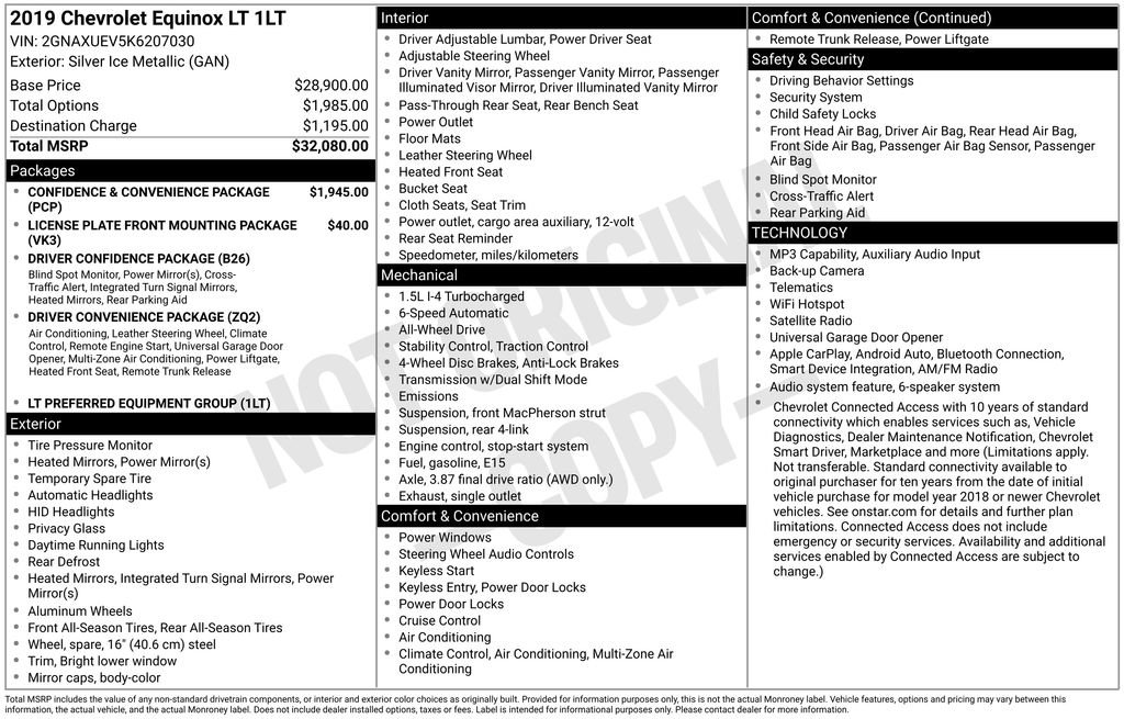 Used 2019 Chevrolet Equinox LT AWD/4WD image 10