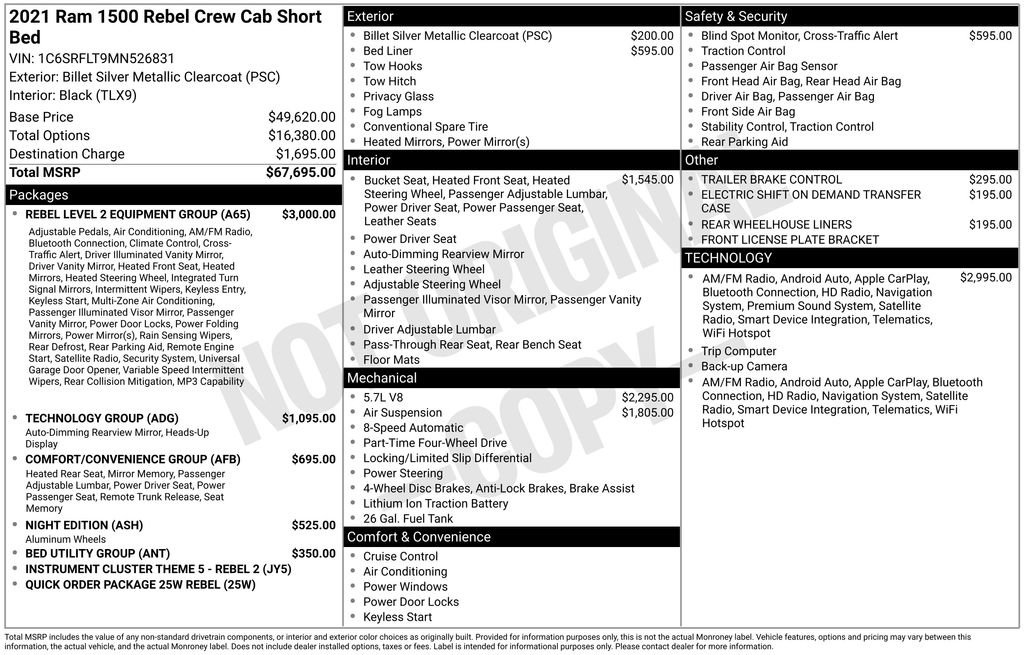 Used 2021 RAM 1500 Rebel w/ Rebel Level 2 Equipment Group AWD/4WD image 28