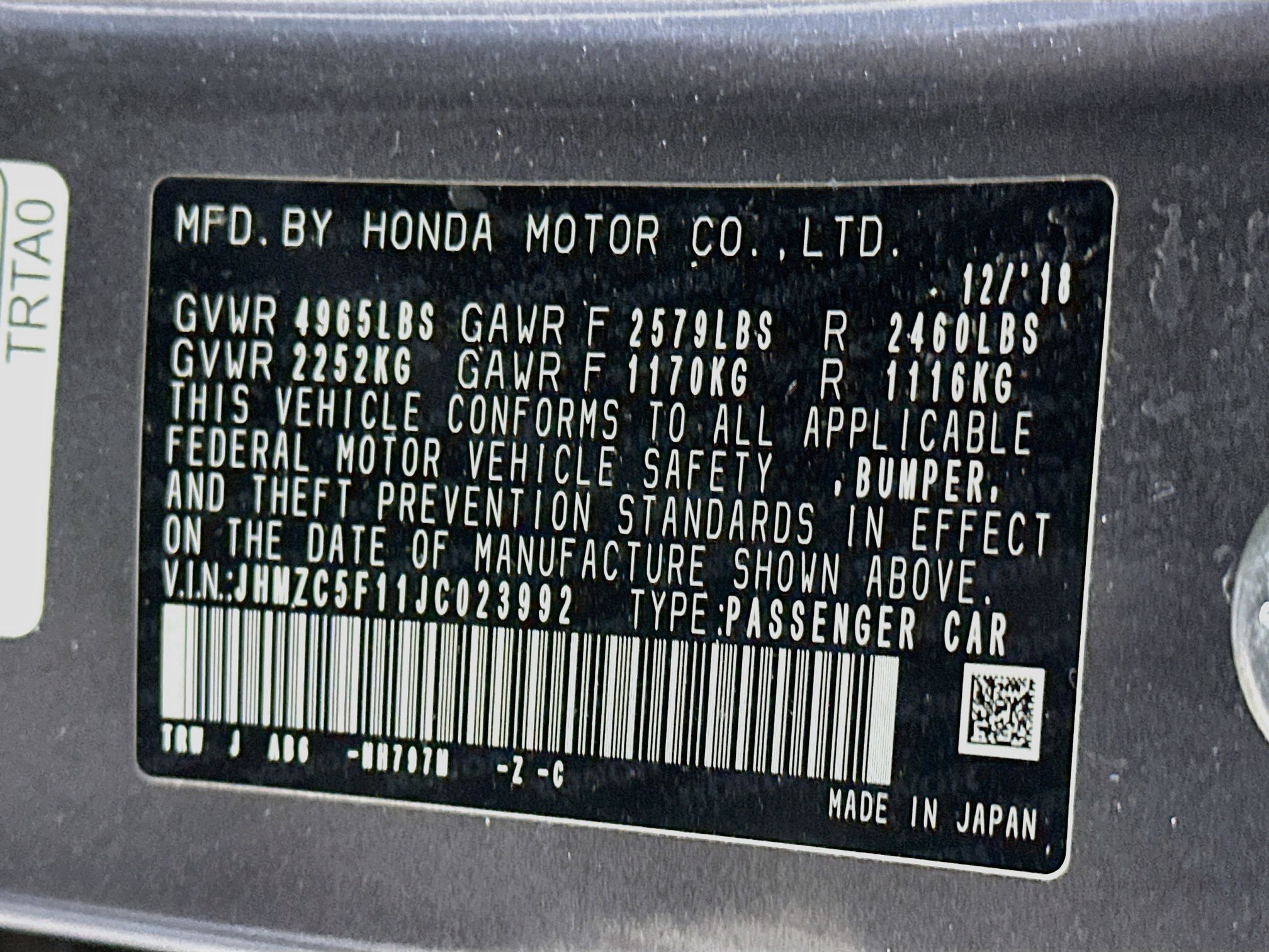 Used 2018 Honda Clarity Plug-In Hybrid image 12